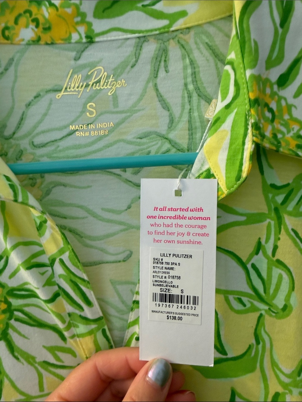 Lilly Pulitzer Yellow & Green Floral Arley Dress - Picture 3 of 4